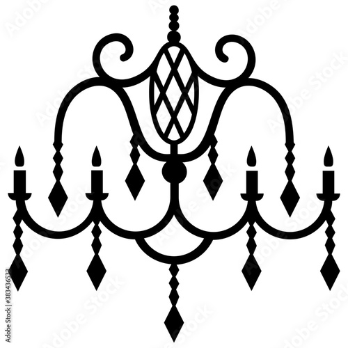 
Hanging crystal chandelier icon

