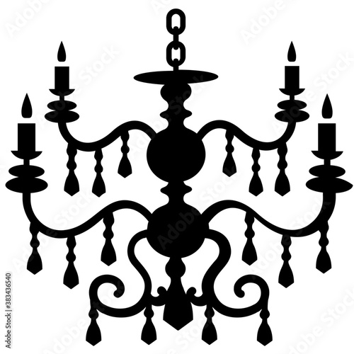 
Hanging crystal chandelier icon

