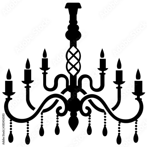 
Hanging crystal chandelier icon
