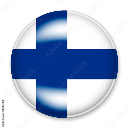 Free Download Flag of Finn in the form of a round button with a light glare and a shadow. The symbol of Independence Day, a souvenir, a button for switching the language on the site, an icon. - GFXLoad