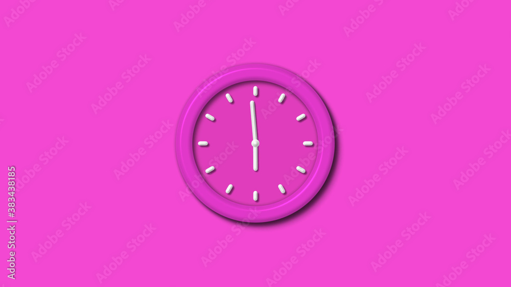 Amazing pink color 12 hours 3d wall clock isolated,3d wall clock Amazing pink color 12 hours 3d wall clock isolated,3d wall clock