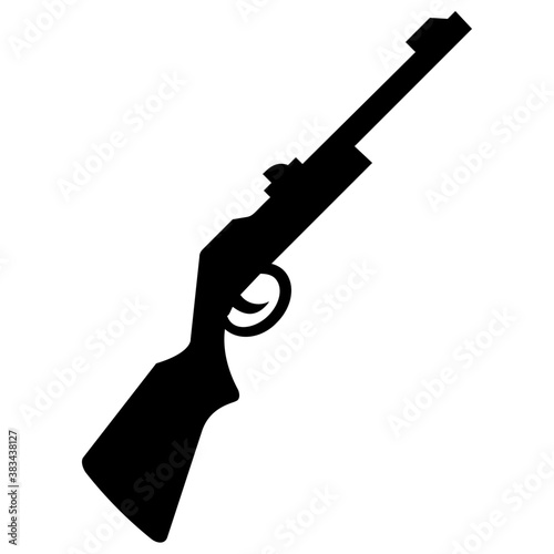 
Solid icon design of rifle
