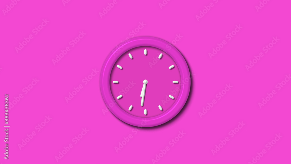 Amazing pink color 12 hours 3d wall clock isolated,3d wall clock Amazing pink color 12 hours 3d wall clock isolated,3d wall clock