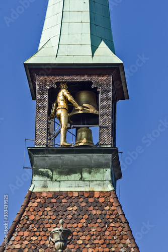 the bell ringer of the Zytglogge tower in the old town of Bern, Switzerland photo