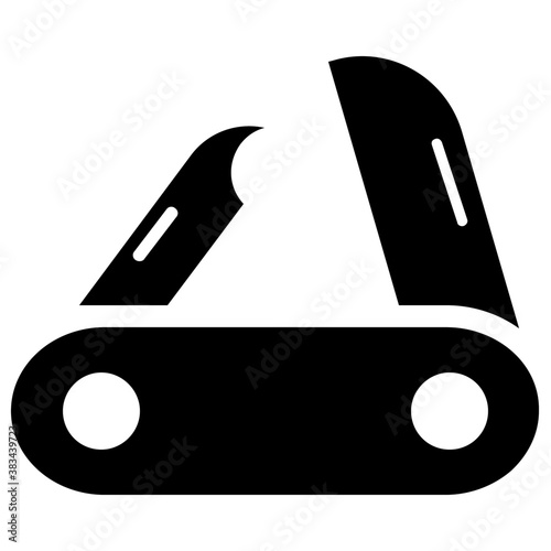 
A two sided small and long blade depicting utility knife
