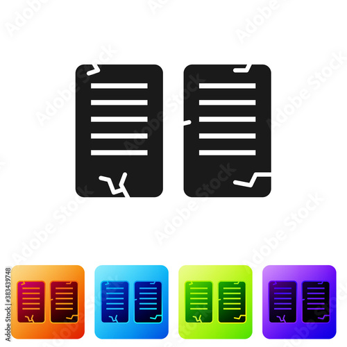 Black The commandments icon isolated on white background. Gods law concept. Set icons in color square buttons. Vector Illustration.