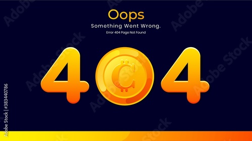 404 error page not found dark concept for cryptocurrency website