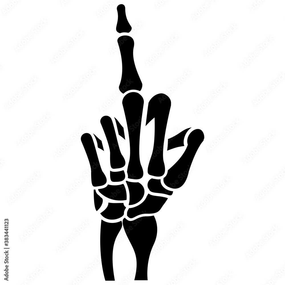 Fototapeta premium Skeleton ring with pointed finger 