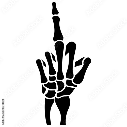 
Skeleton ring with pointed finger 
