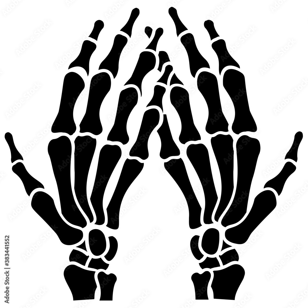 An opened skeleton hand with deadly fingers
An opened skeleton hand with deadly fingers