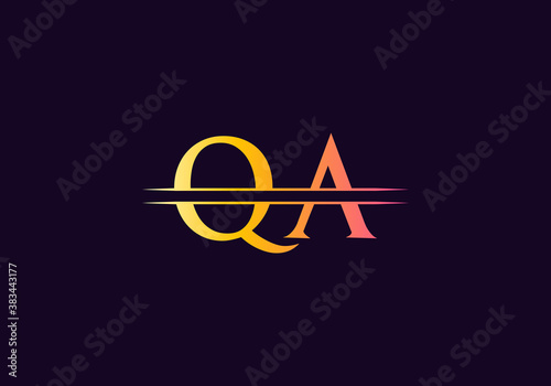 QA logo design. QA Modern creative unique elegant minimal. QA initial based letter icon logo.
