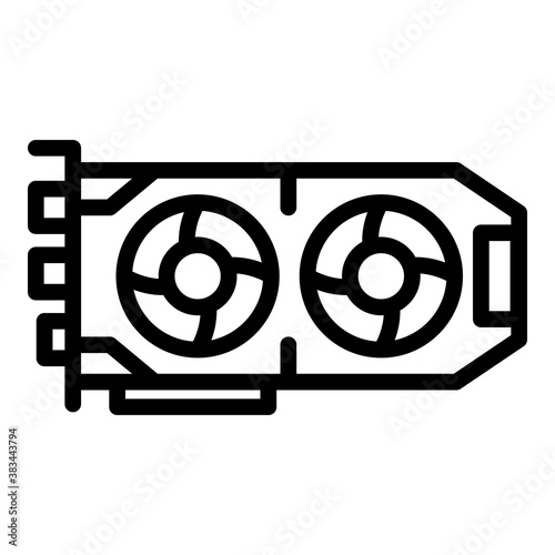 Component gpu card icon. Outline component gpu card vector icon for web design isolated on white background