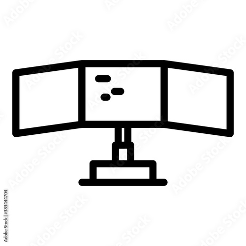 Multi monitor icon. Outline multi monitor vector icon for web design isolated on white background