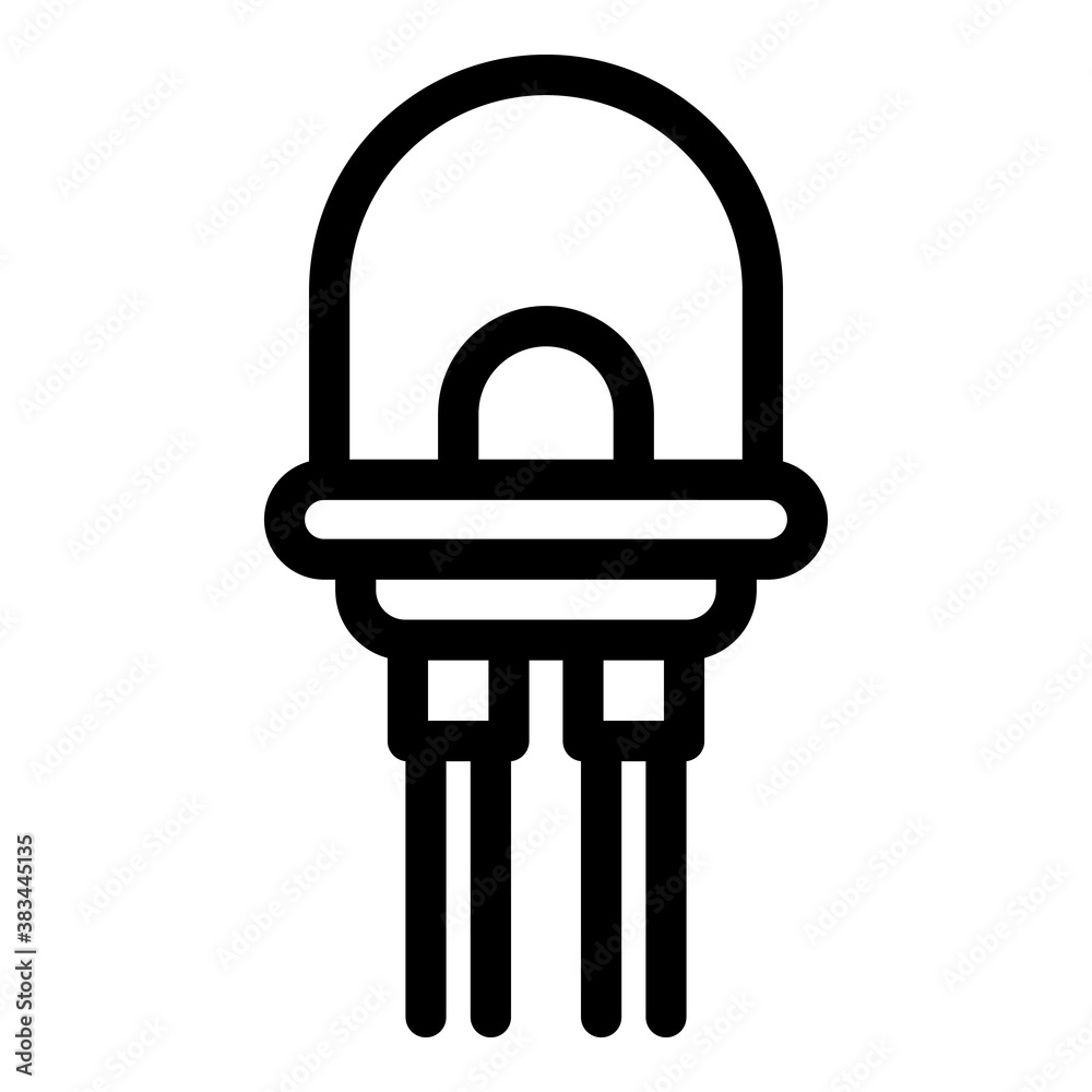 Polarity diode icon. Outline polarity diode vector icon for web design
