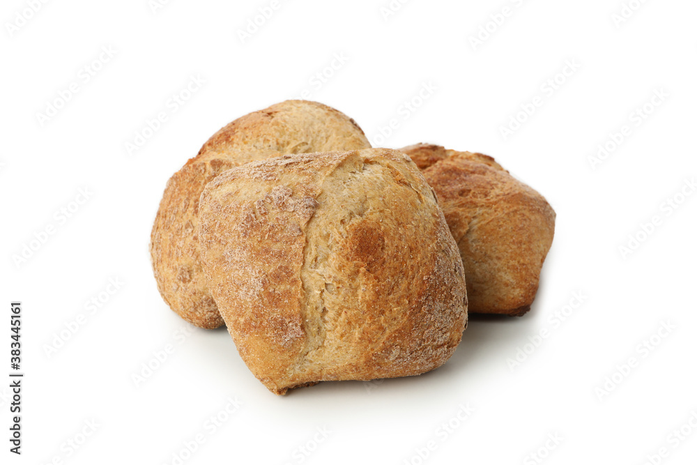 Fresh baked buns isolated on white background Fresh baked buns isolated on white background