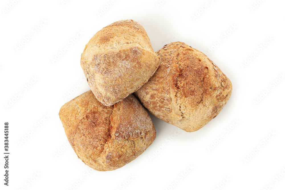 Fresh baked buns isolated on white background Fresh baked buns isolated on white background
