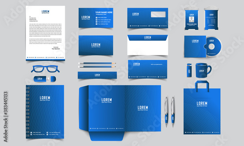 corporate identity template with digital elements. Vector company style for brand book and guideline.