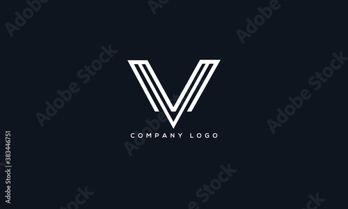 Alphabet letter icon logo MV
