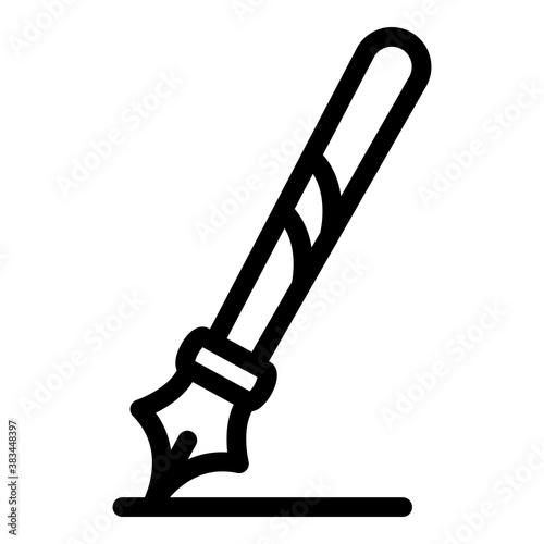 Poet ink pen icon. Outline poet ink pen vector icon for web design isolated on white background