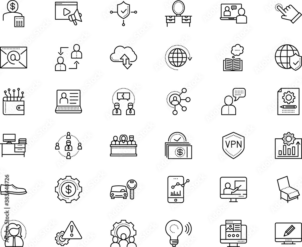 business vector icon set such as: justice, round, webpage, document, unity, spam, class, caution, access, project management, accessory, dinner, capitalist, boot, logistics, light, suggestion