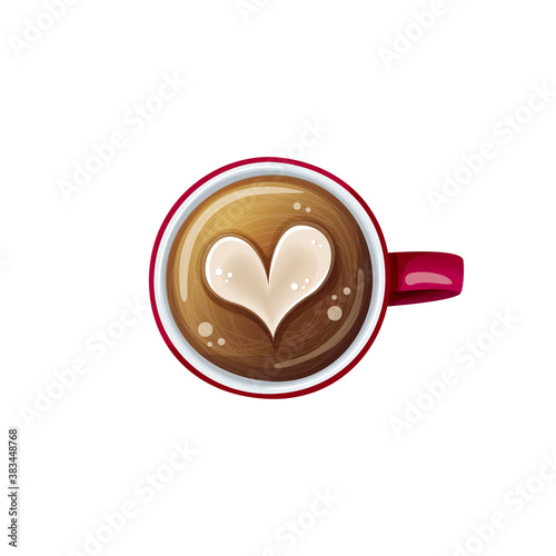 Top view Coffee vector illustration isolated on white background