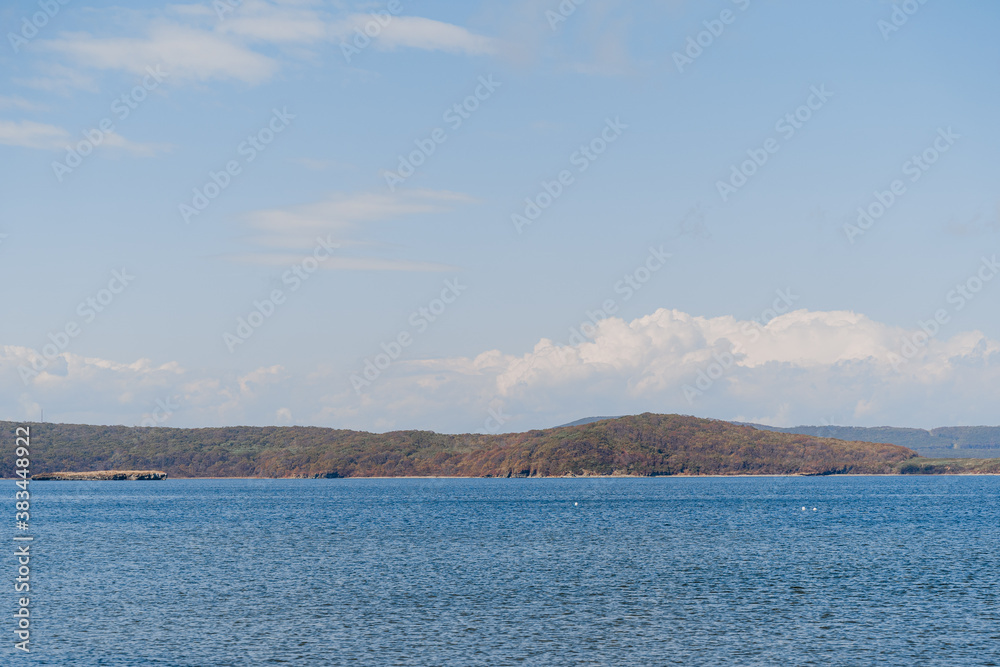 landscape with lake and mountains