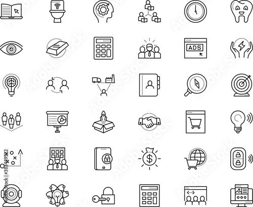 business vector icon set such as: code, travel, family, numeral, friendship, automated, goal, woman, chain, art, dentist, profile, blended, device, deal, campaign, seo, payment, profit, learn