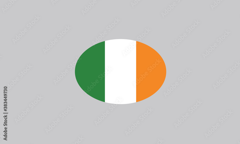 Fototapeta premium Ireland flag oval circle vector illustration