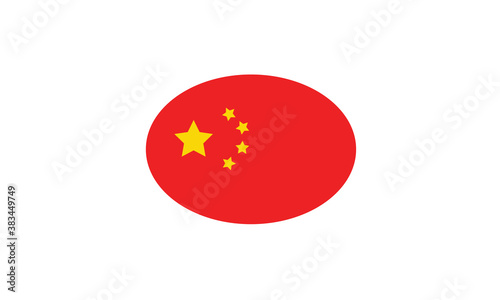 China flag oval circle vector illustration