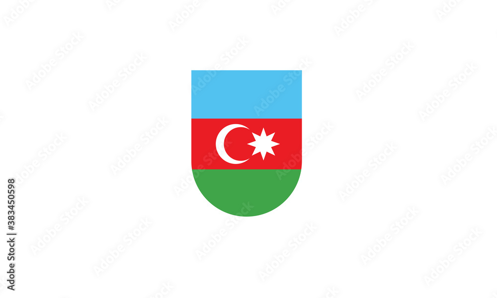 Obraz premium Azerbaijan flag shield vector illustration