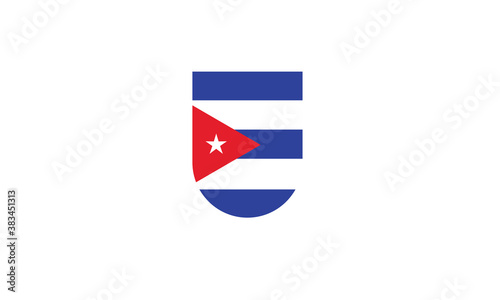 Cuba flag shield vector illustration