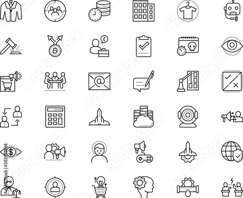 business vector icon set such as: graph, games, see, pencil, label, guilt, auction, checklist, nothing, mathematics, pictogram, postage, case, distribution, cash, secure, elegant, industry, urban