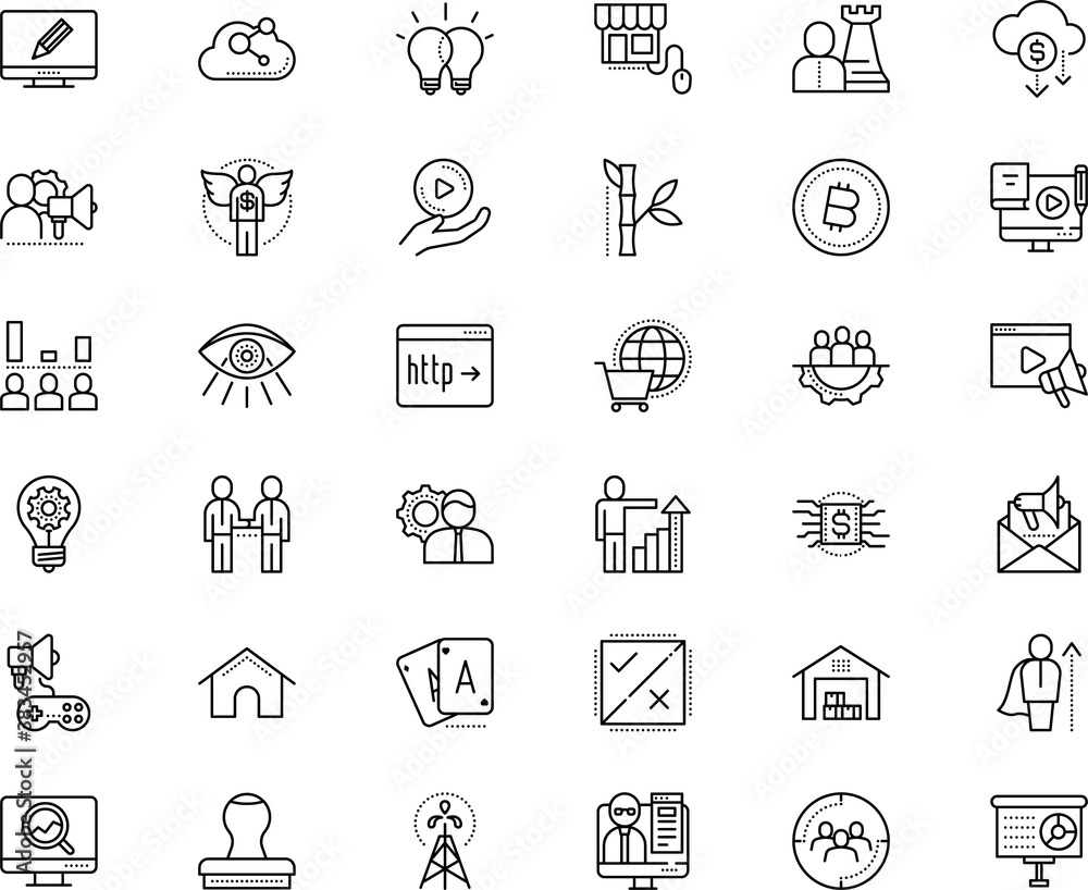 business vector icon set such as: production, poll, vote, casino, standing, send, fun, postage, piece, buyer, patient, resume, cartoon, invention, superannuation, brave, delivery, therapy, bag
