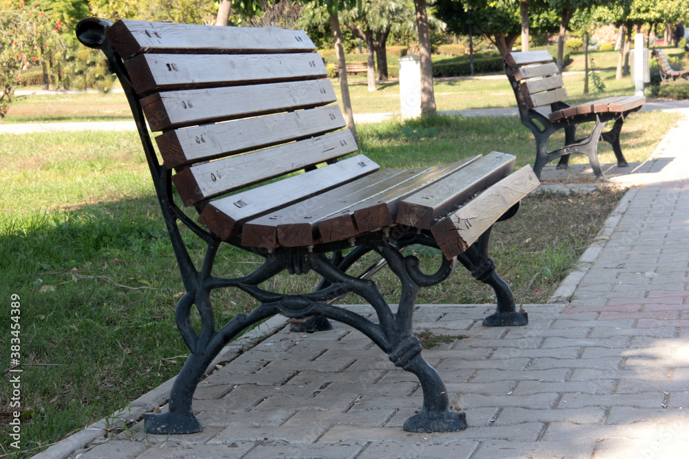 stylish and modern bench for the garden