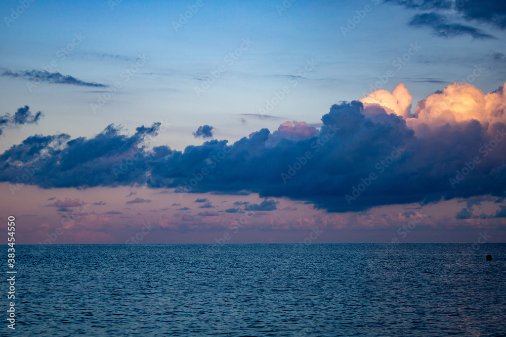 Sunset over the Black Sea Sochi.