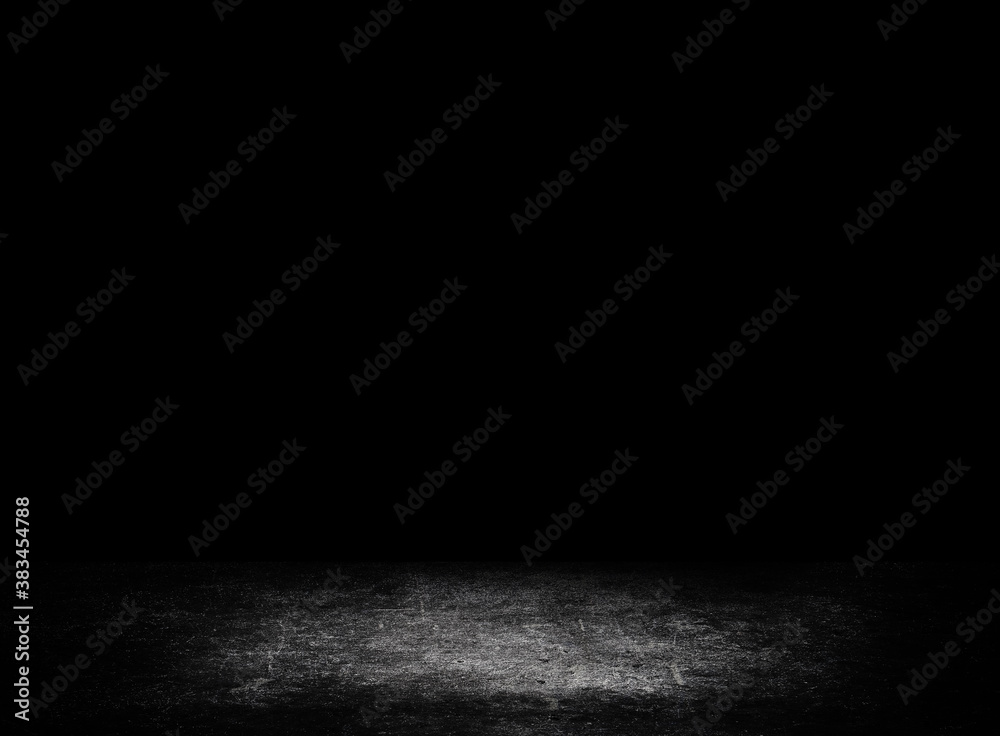 Abstract image of Studio dark room concrete floor grunge texture background.