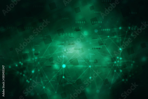 2d illustration Abstract futuristic electronic circuit technology background 