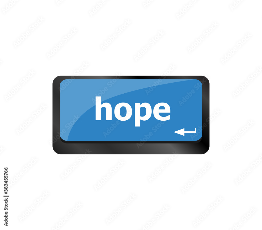 Computer keyboard with hope key on it Computer keyboard with hope key on it