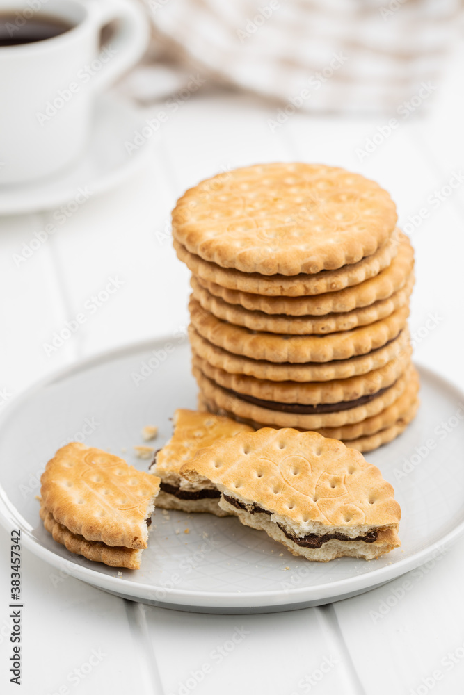 Sandwich cookies. Sweet biscuits with cream. Sandwich cookies. Sweet biscuits with cream.