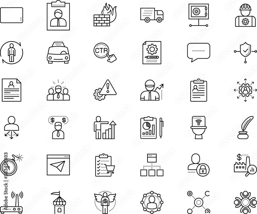 business vector icon set such as: contract, gray, treasury, space, comic, shape, medieval, think, cab, urban, maintenance, configuration, chatting, engineering, shop, designation, broadband, balloon