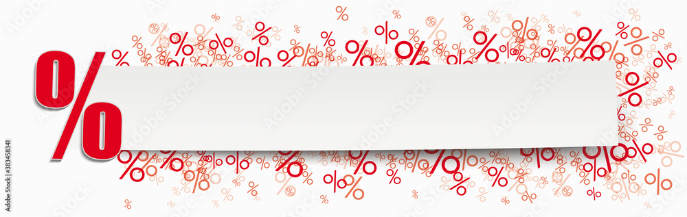 White Paper Banner Red Percents White Paper Banner Red Percents