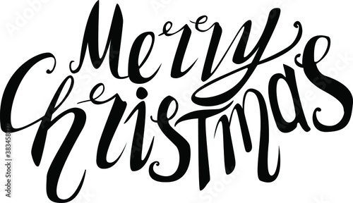 Vector Illustration Merry Christmas , Winter, Happy New Year 2020 script text hand lettering. Design template Celebration typography poster, banner or greeting card for Merry Christmas. 