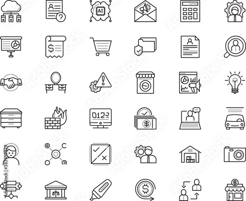 business vector icon set such as: stopwatch, opportunity, mentor, idea, leadership, camera, bright, problem, paid, return, disease, shine, deposit, single, code, broker, boutique, transport, depot