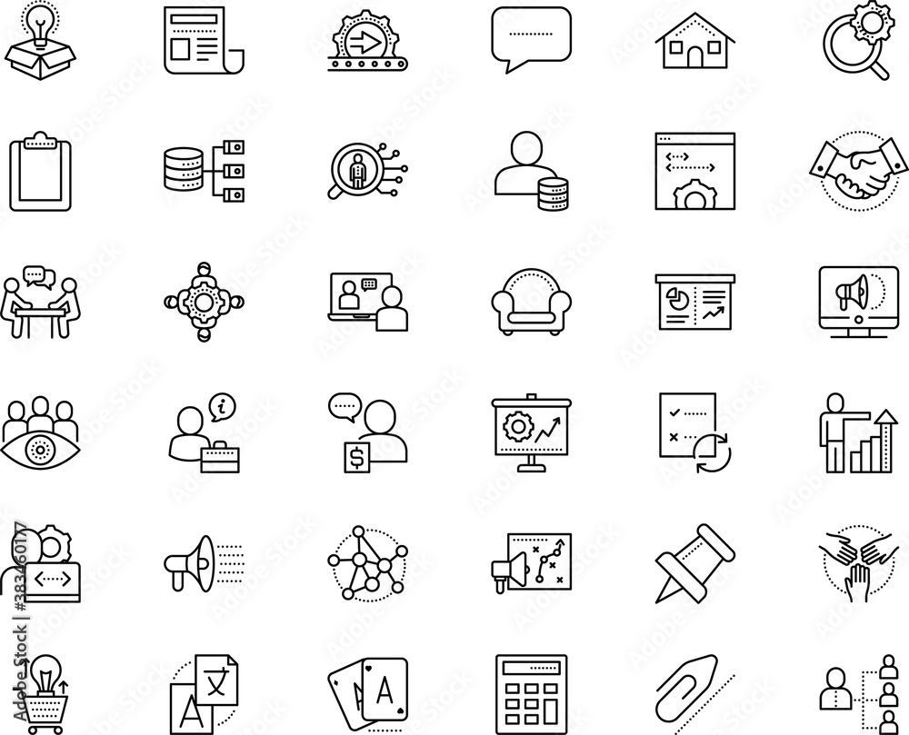 business vector icon set such as: investment, big, human relationship, occupation, learn, winner, comfort, greeting, poker, comfortable, agitation, stationary, client, gambling, dialog, creativity