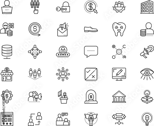 business vector icon set such as: tab, personality, application, keyhole, friends, slider, friend, urban, business incubator, president, talking, transparent, communicate, cooperation, logic