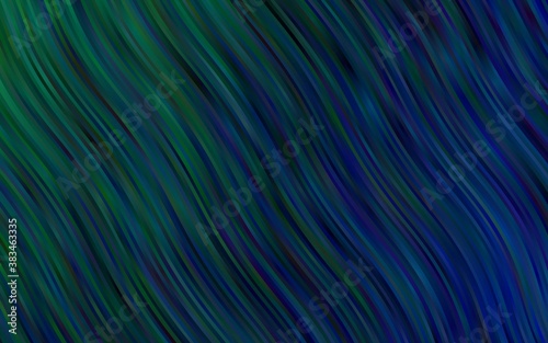 Dark BLUE vector background with bubble shapes.