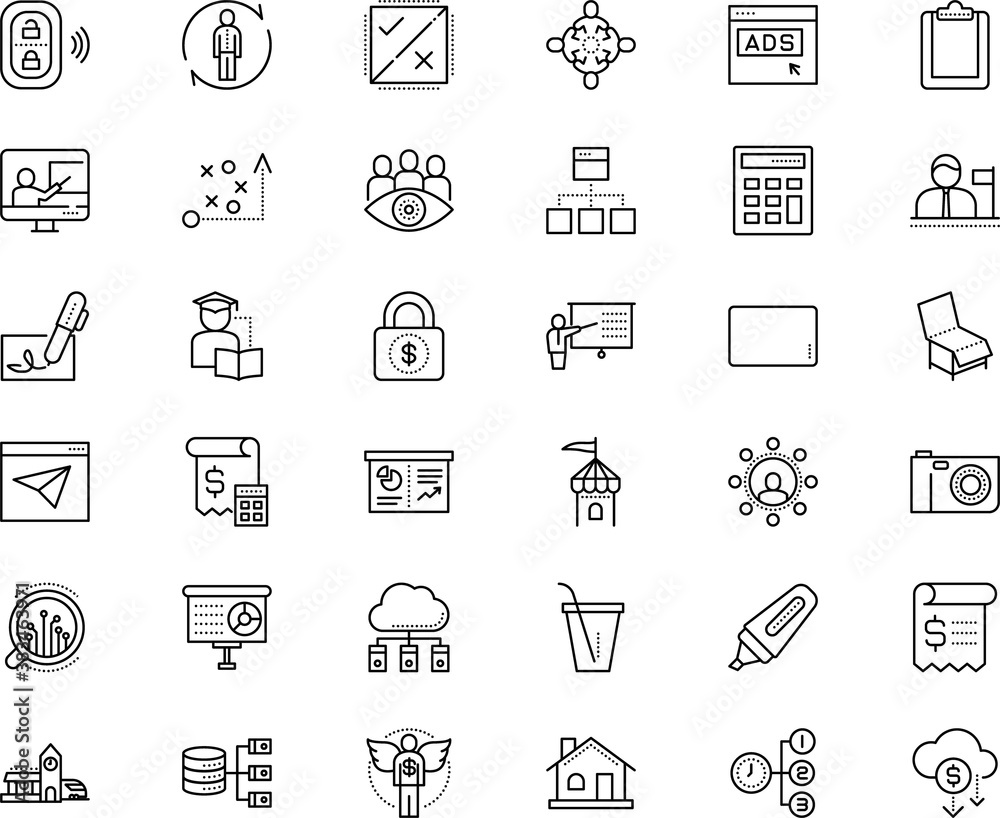 business vector icon set such as: support, graphical, focus, liquor, tech, login, relationship, hold, desk, fortune, interior, revenue, football, employee, data architecture, liquid, loan, access