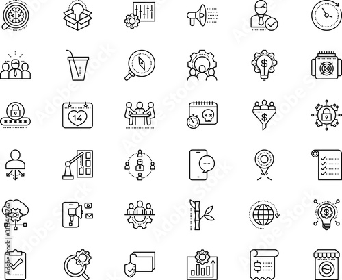 business vector icon set such as: juice, template, dial, crypto, progress, pointer, experience, folder, control, logistics, chat, search settings, square, mandate, question, account, conformity