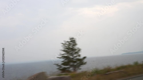 POV of the lake at Yellowstone national park in the summer of 2020. photo