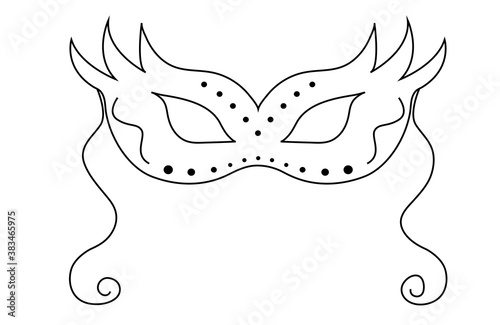 Linear icon festive mask for carnival. Holiday icon. Trendy flat design.